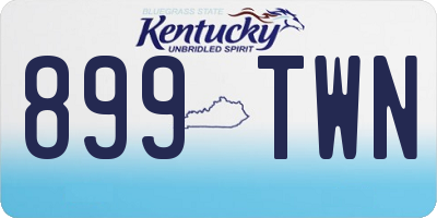 KY license plate 899TWN