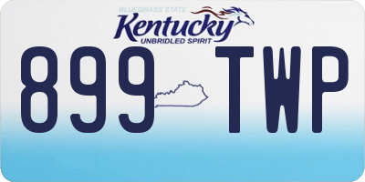 KY license plate 899TWP