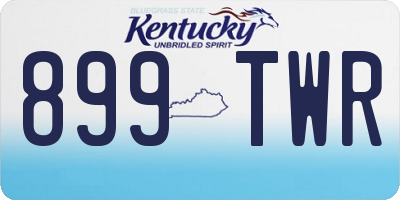 KY license plate 899TWR