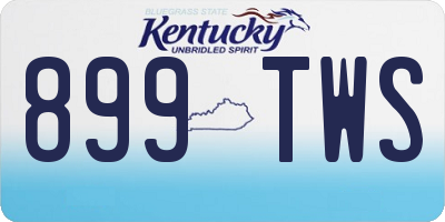 KY license plate 899TWS