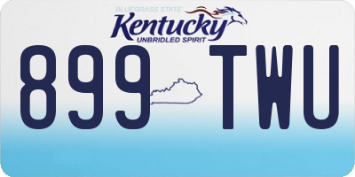 KY license plate 899TWU