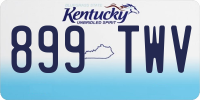 KY license plate 899TWV