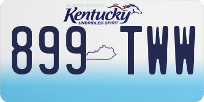 KY license plate 899TWW