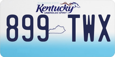 KY license plate 899TWX