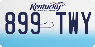 KY license plate 899TWY