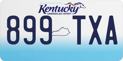 KY license plate 899TXA