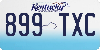 KY license plate 899TXC