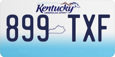 KY license plate 899TXF