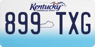 KY license plate 899TXG