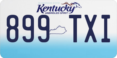 KY license plate 899TXI