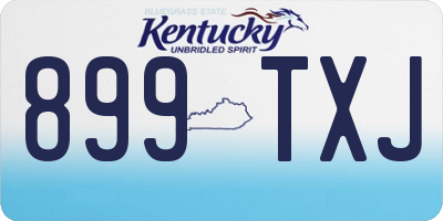 KY license plate 899TXJ