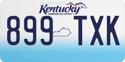 KY license plate 899TXK
