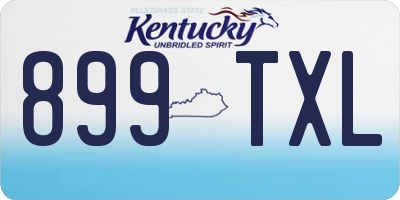 KY license plate 899TXL