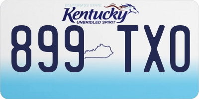 KY license plate 899TXO
