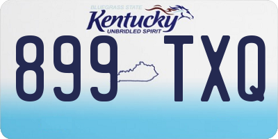 KY license plate 899TXQ
