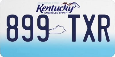 KY license plate 899TXR