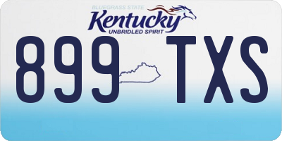 KY license plate 899TXS