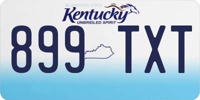 KY license plate 899TXT