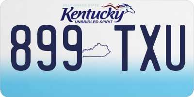 KY license plate 899TXU
