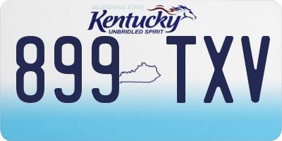 KY license plate 899TXV