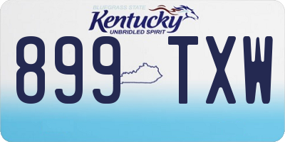 KY license plate 899TXW