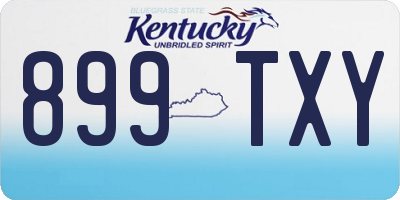 KY license plate 899TXY