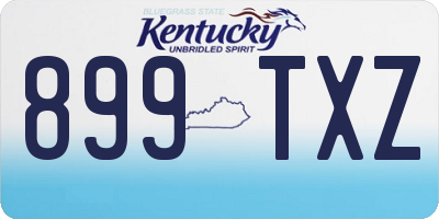 KY license plate 899TXZ