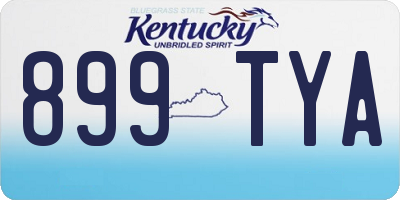 KY license plate 899TYA
