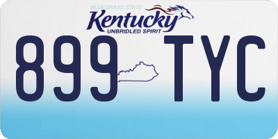 KY license plate 899TYC