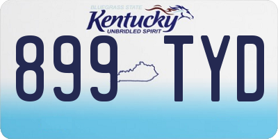KY license plate 899TYD