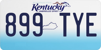 KY license plate 899TYE