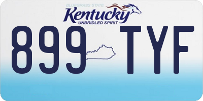 KY license plate 899TYF
