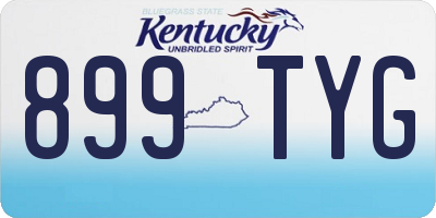 KY license plate 899TYG