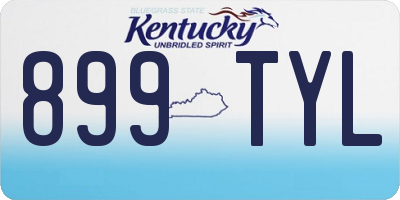 KY license plate 899TYL