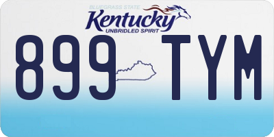 KY license plate 899TYM