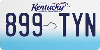 KY license plate 899TYN