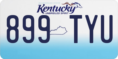KY license plate 899TYU