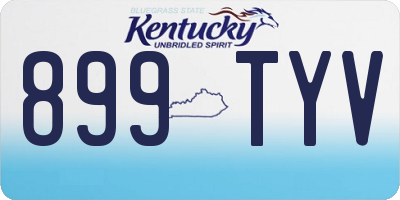 KY license plate 899TYV