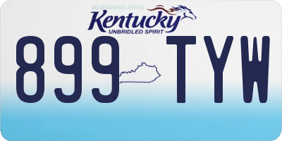 KY license plate 899TYW