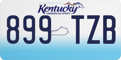 KY license plate 899TZB