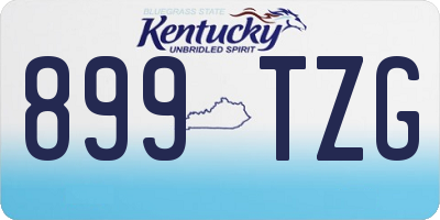 KY license plate 899TZG