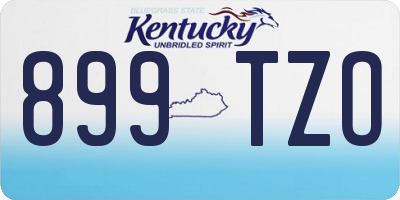 KY license plate 899TZO