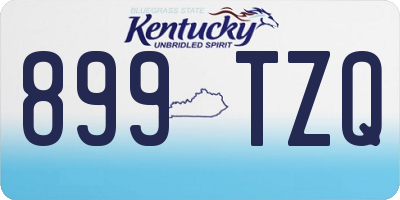 KY license plate 899TZQ