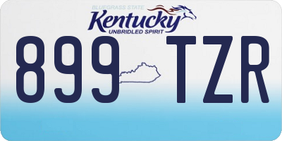 KY license plate 899TZR