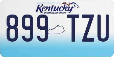 KY license plate 899TZU
