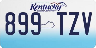 KY license plate 899TZV