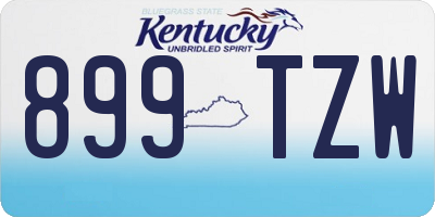 KY license plate 899TZW