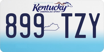 KY license plate 899TZY