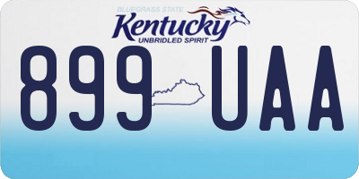 KY license plate 899UAA