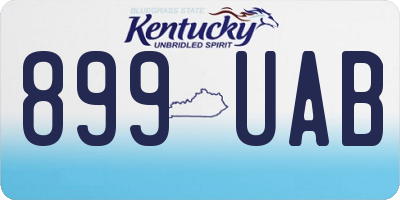 KY license plate 899UAB